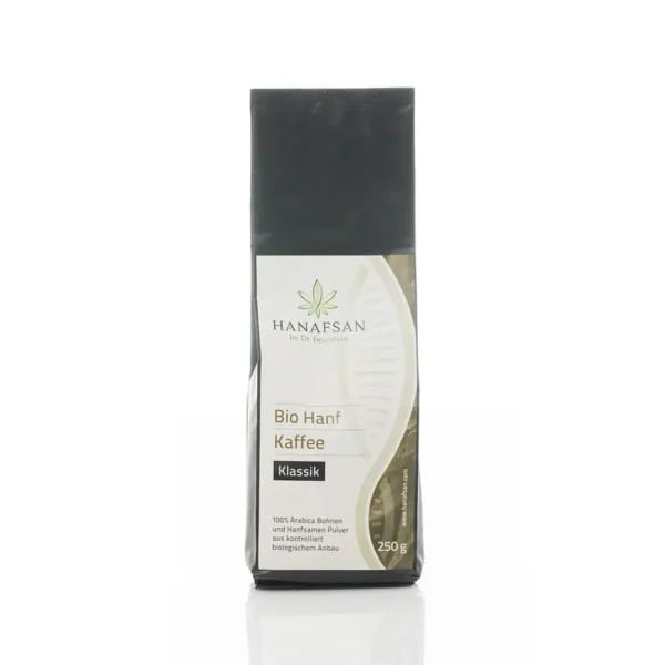 Cafea organica de canepa - boabe Arabica si pudra de seminte de canepa