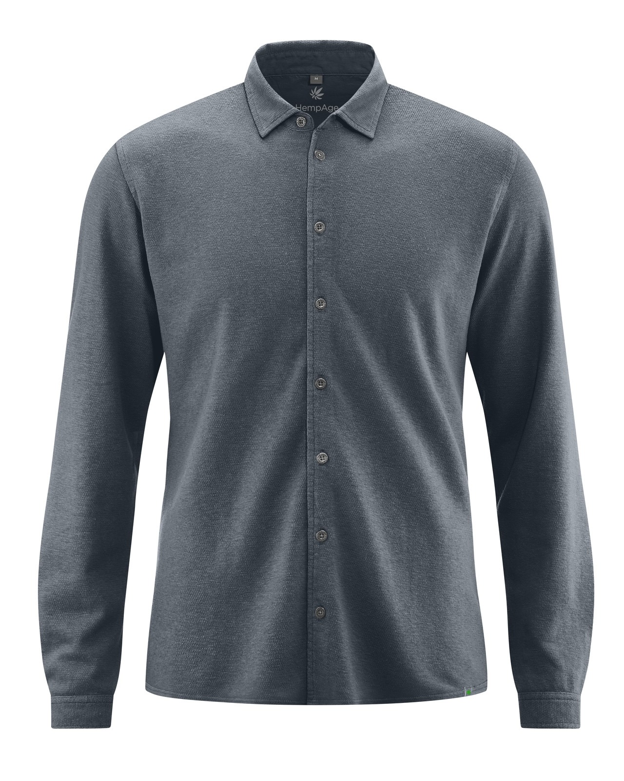 Cămașă bărbați din slub jersey de cânepă și bumbac organic, croi slim – HempAge 2 Cămașă bărbați din slub jersey de cânepă și bumbac organic, croi slim, culoarea Gri ardezie