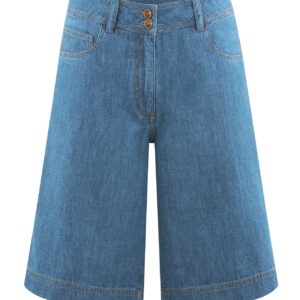 Pantaloni scurți bermude din denim de cânepă, 5 buzunare, damă – Albastru deschis – HempAge
