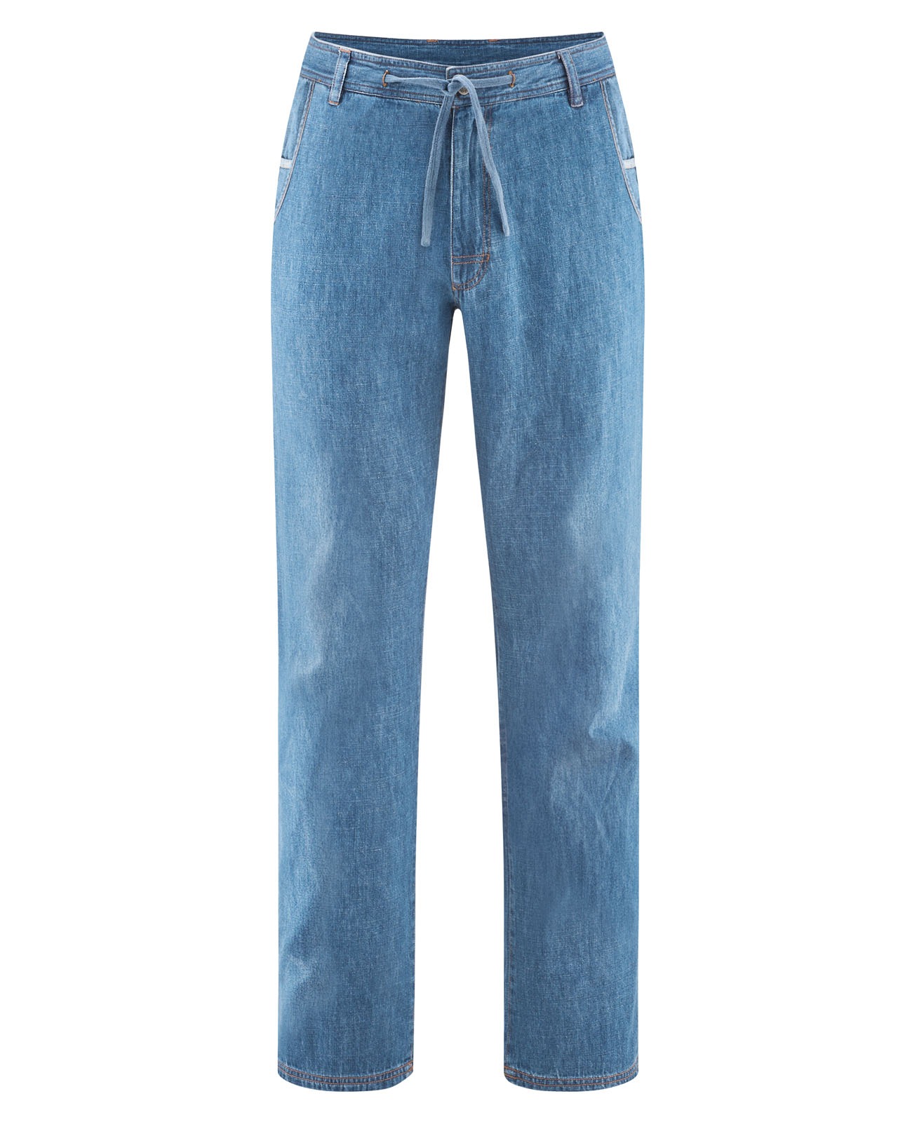 Pantaloni bărbați cu 5 buzunare și croi drept din cânepă și bumbac organic – HempAge 2 Pantaloni bărbați cu 5 buzunare și croi drept din cânepă și bumbac organic, culoarea Albastru deschis