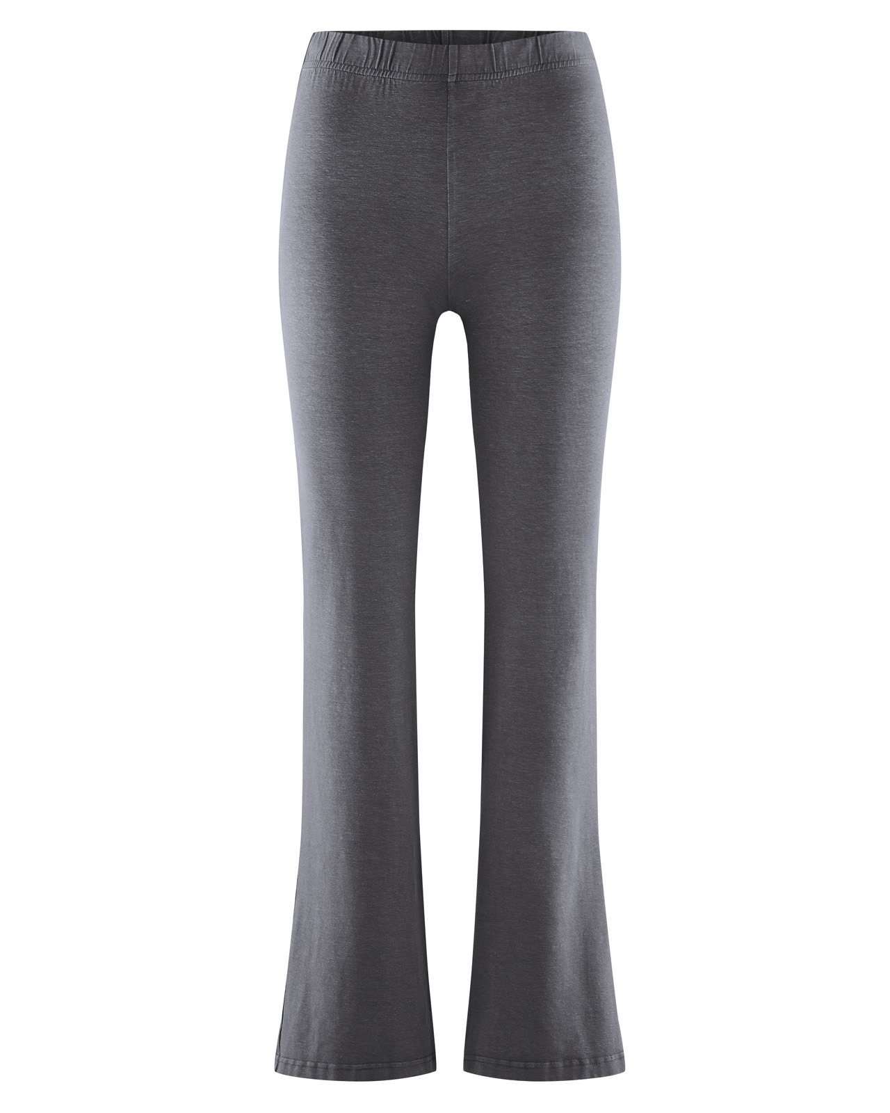 Pantaloni evazați damă din jerseu de cânepă și bumbac organic – HempAge 3 Pantaloni evazați damă din jerseu de cânepă și bumbac organic, culoarea Antracit
