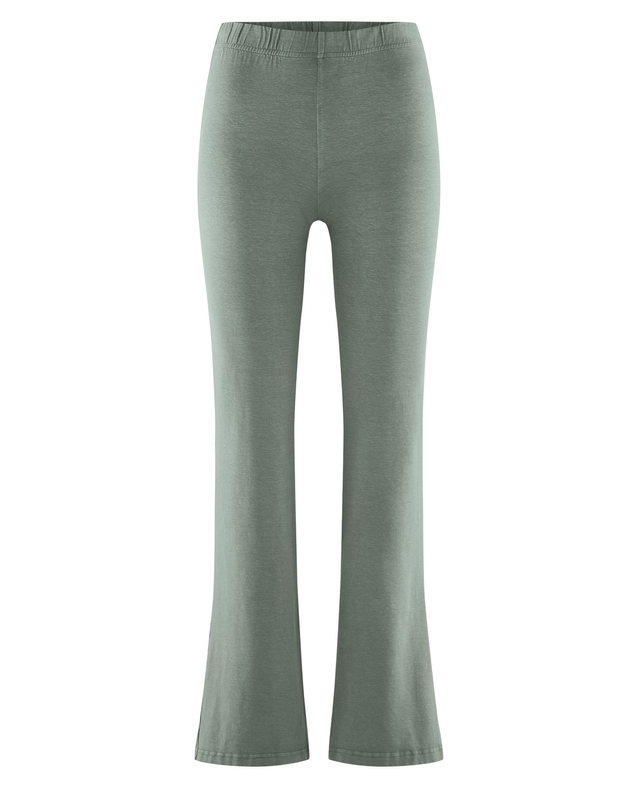 Pantaloni evazați damă din jerseu de cânepă și bumbac organic – HempAge 4 Pantaloni evazați damă din jerseu de cânepă și bumbac organic, culoarea Cimbru