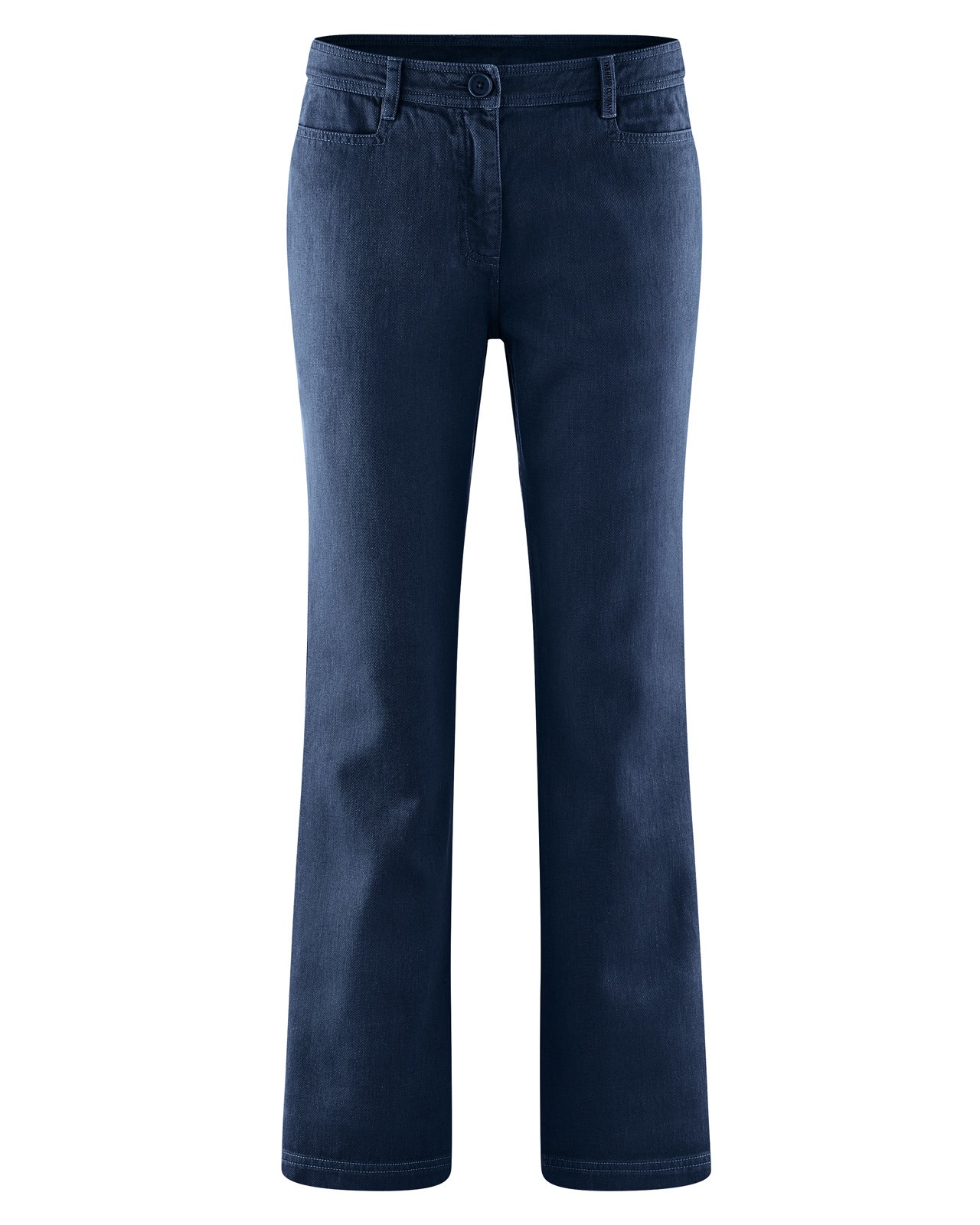 Pantaloni evazați damă din cânepă și bumbac organic – HempAge 2 Pantaloni evazați damă din cânepă și bumbac organic, culoarea Bleumarin