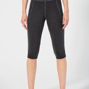 Colanți Yoga din Cânepă și Bumbac Organic, Lungime 7/8 – Negru – vedere față / produs