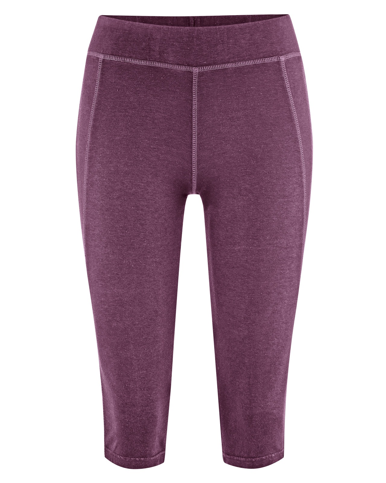 Colanți Yoga din Cânepă și Bumbac Organic, Lungime 7/8 4 Colanți Yoga din Cânepă și Bumbac Organic, Lungime 7/8 – Mov închis – vedere purtat / detaliu