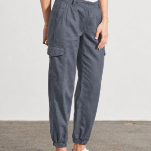 Pantaloni Cargo Sport pentru Femei din Cânepă și Bumbac Organic – Gri-albastru închis – vedere față / produs