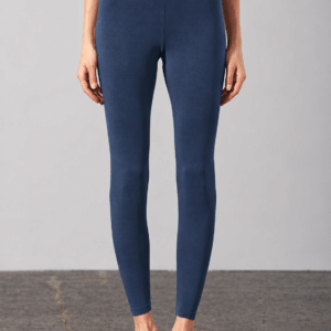 Colanți Lungi Basic din Cânepă și Bumbac Organic – Bleumarin – vedere față / produs