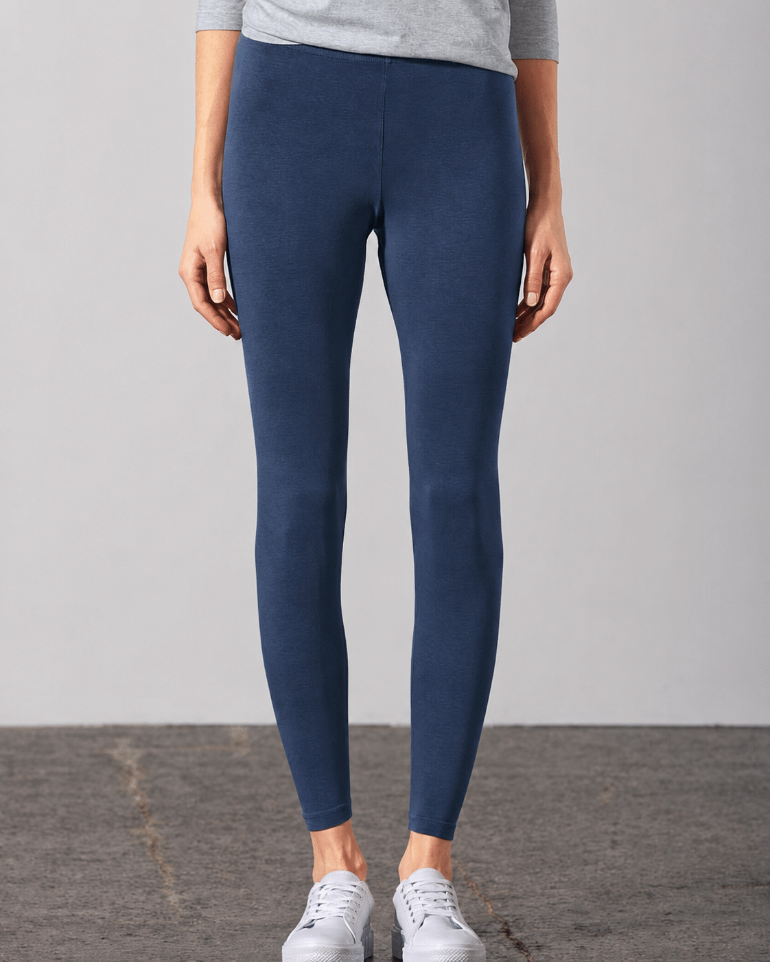Colanți Lungi Basic din Cânepă și Bumbac Organic 1 Colanți Lungi Basic din Cânepă și Bumbac Organic – Bleumarin – vedere față / produs