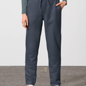 Pantaloni Comozi Unisex din Cânepă și Bumbac Organic – Gri-albastru închis – vedere față / produs