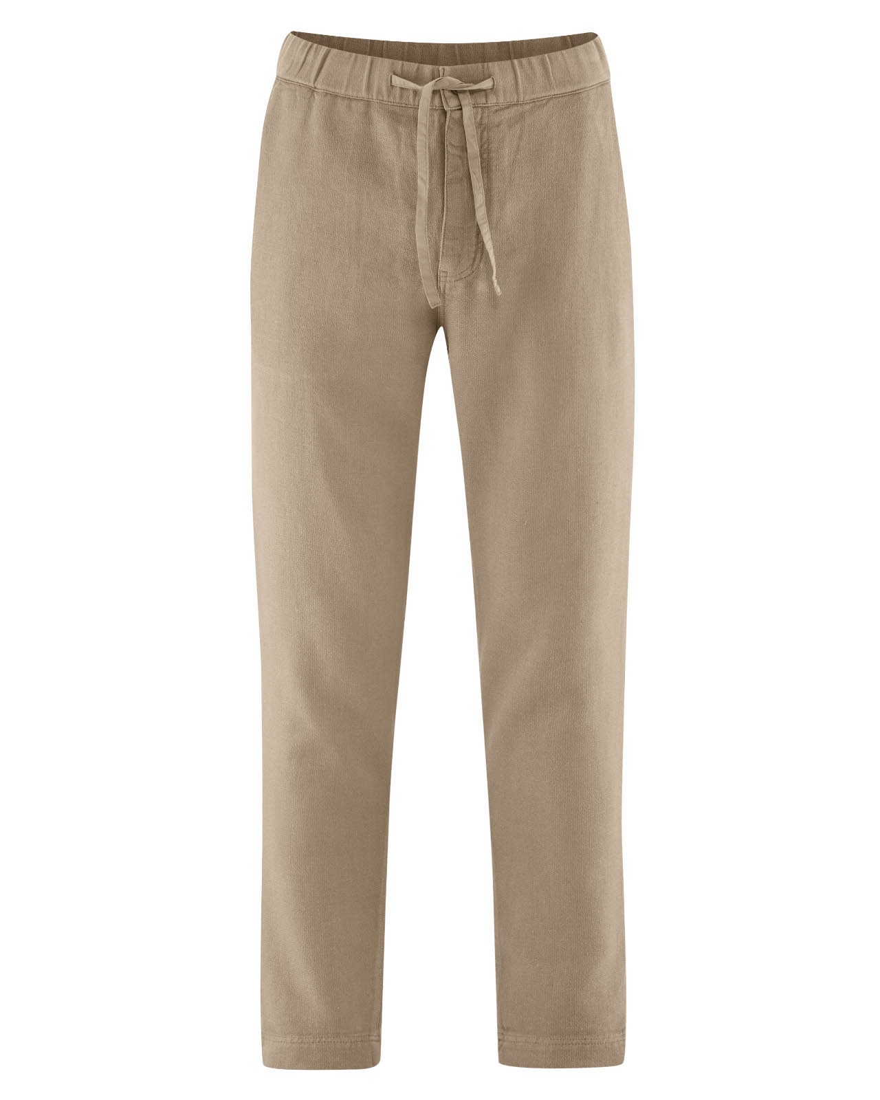 Pantaloni Comozi Unisex din Cânepă și Bumbac Organic 4 Pantaloni Comozi Unisex din Cânepă și Bumbac Organic – Grej – vedere purtat / detaliu