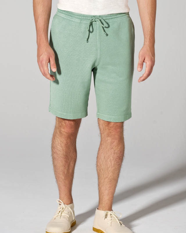 Pantaloni Scurți Casual din French Terry de Cânepă și Bumbac Organic 1 Pantaloni Scurți Casual din French Terry de Cânepă și Bumbac Organic – Mentă – vedere față / produs